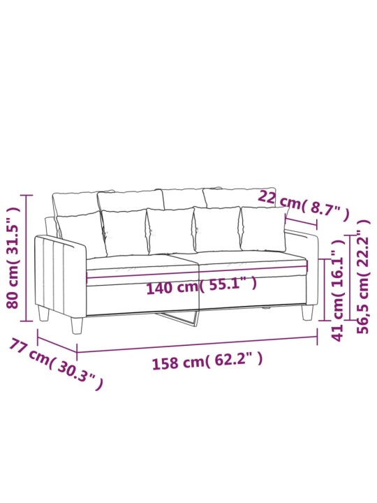 2-kohaline diivan, helehall, 140 cm, kangas