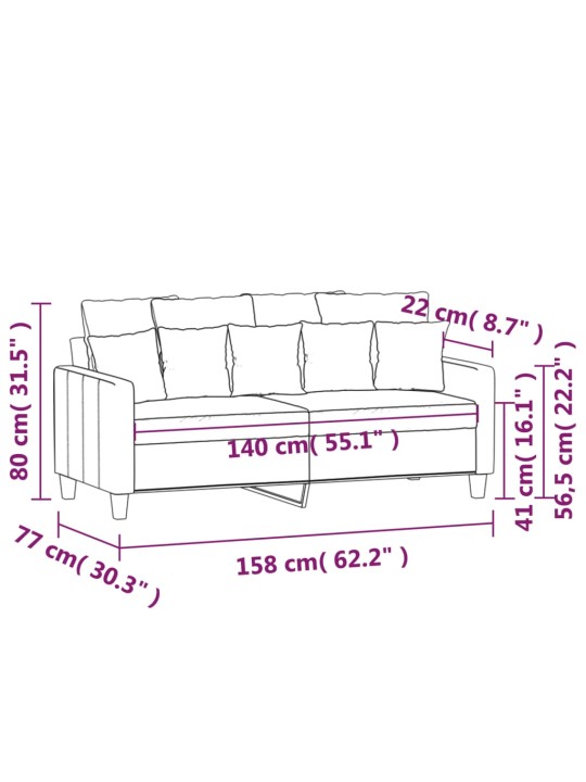 2-kohaline diivan, tumehall, 140 cm, kangas