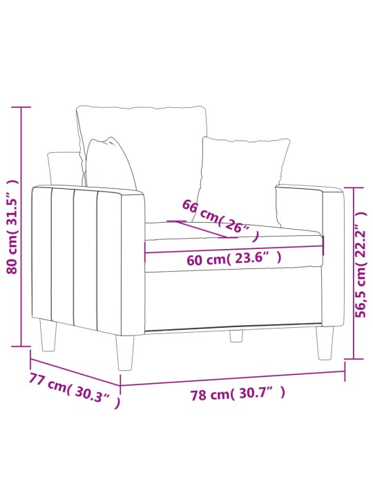 Tugitool, helehall, 60 cm, samet