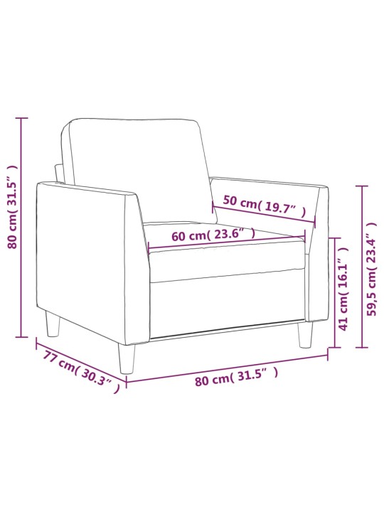 Tugitool, must, 60 cm, kunstnahk