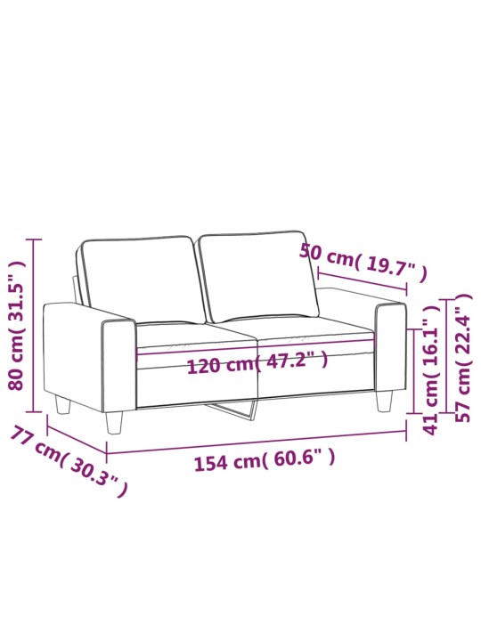 2-kohaline diivan, helehall, 120 cm, kangas