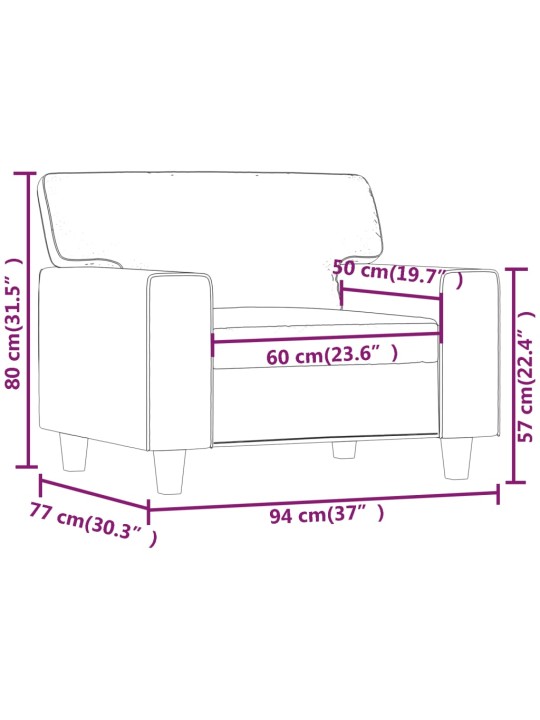 Tugitool, hall, 60 cm, kunstnahk