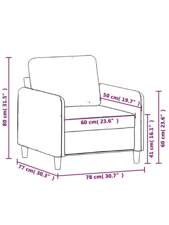 Tugitool, helehall, 60 cm, samet