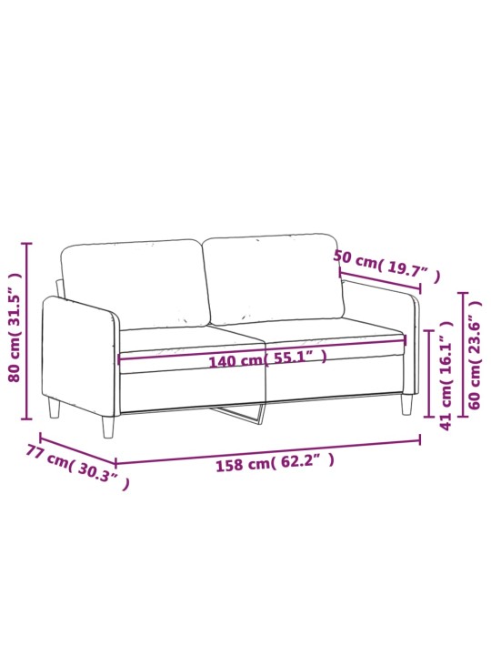 2-kohaline diivanvoodi, helehall, 140 cm, samet