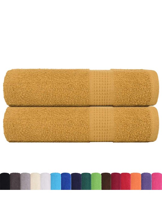 SAUNALINAD 2 TK, KULDNE, 100X150 CM, 360 GSM, 100% PUUVILL