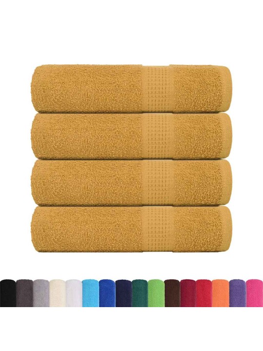 SAUNALINAD 4 TK, KULDNE, 100X150 CM, 360 GSM, 100% PUUVILL