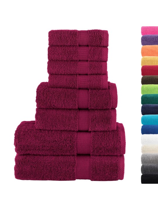 8-OSALINE RÄTIKUTE KOMPLEKT SOLUND, VEINIPUNANE, 600 GSM