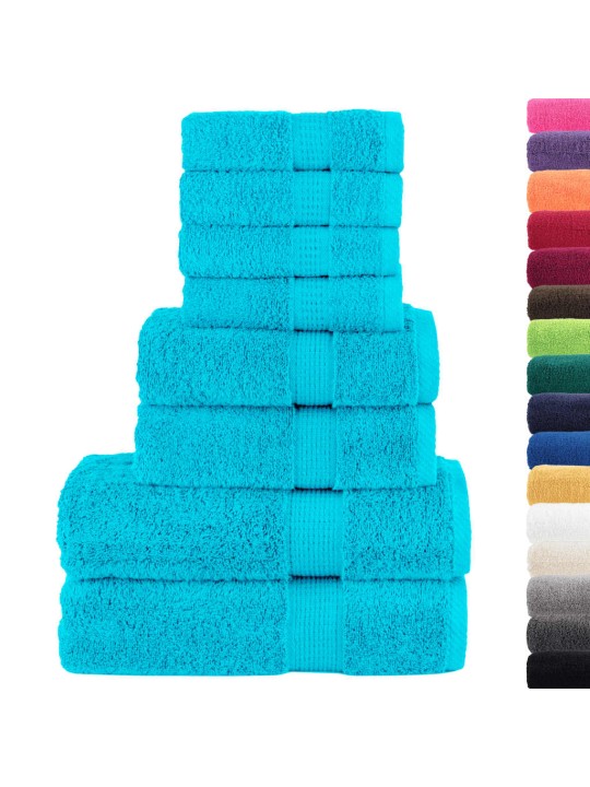 8-OSALINE RÄTIKUTE KOMPLEKT SOLUND, TÜRKIISSININE, 600 GSM