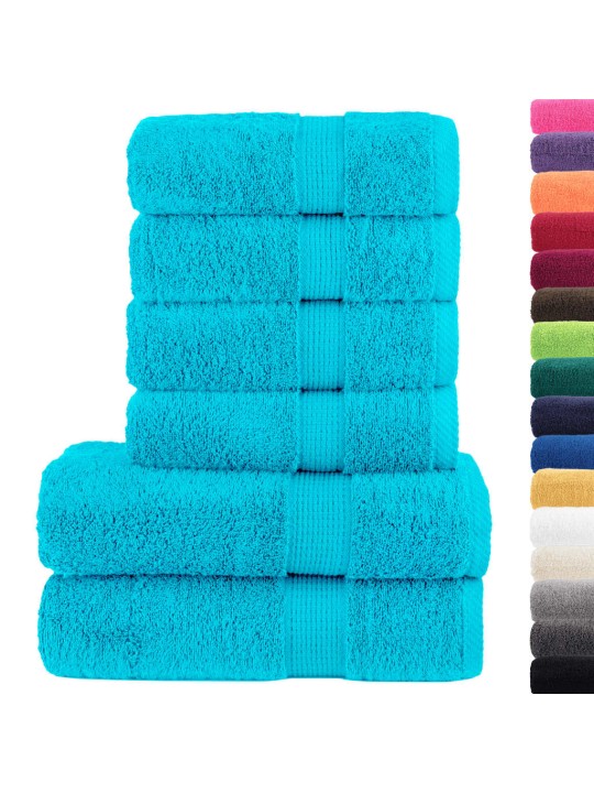 6-OSALINE RÄTIKUTE KOMPLEKT SOLUND, TÜRKIISSININE, 600 GSM