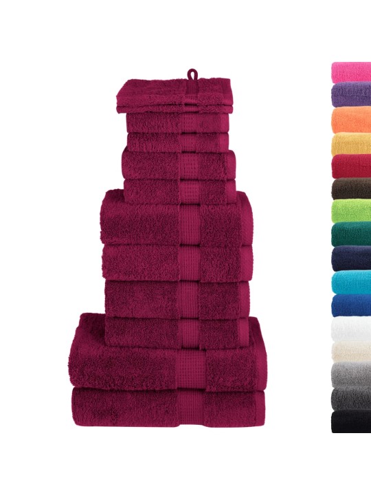 12-OSALINE RÄTIKUTE KOMPLEKT SOLUND, VEINIPUNANE, 600 GSM