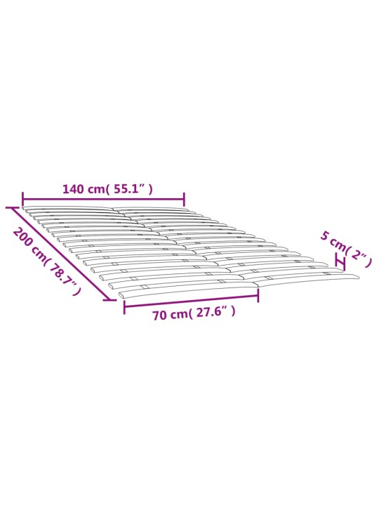 Liistudega voodipõhjad 34 liistuga 2 tk 70x200 cm