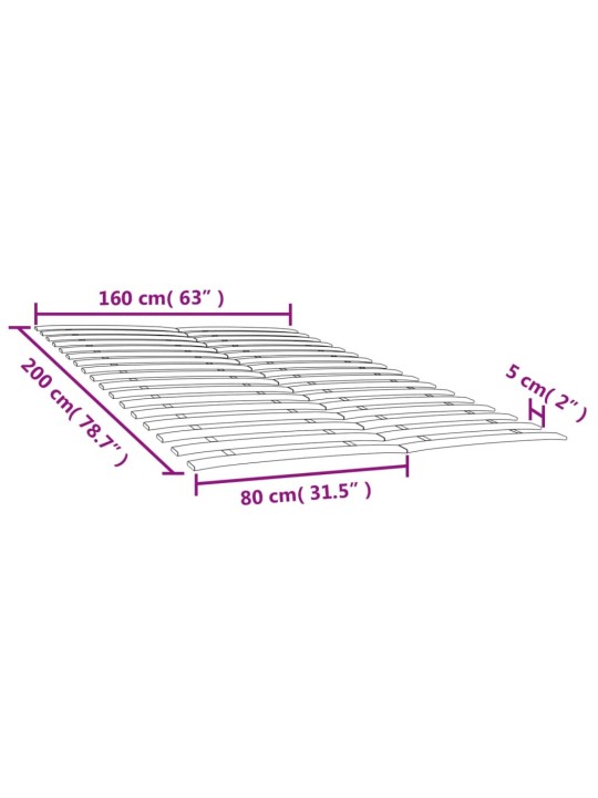 Liistudega voodipõhjad 34 liistuga 2 tk 80x200 cm