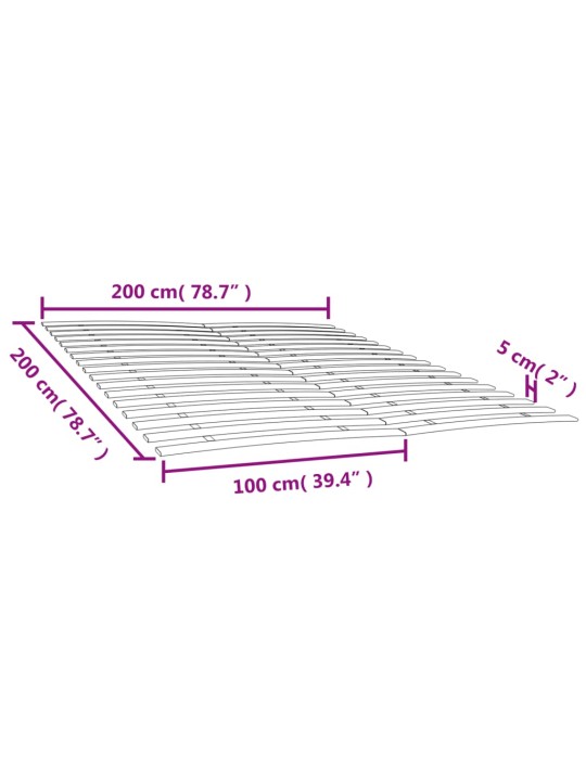 Liistudega voodipõhjad 34 liistuga 2 tk 100x200 cm