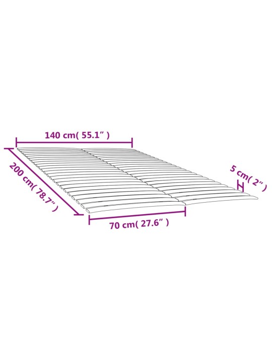 Liistudega voodipõhjad 48 liistuga 2 tk 70x200 cm