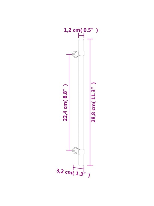 Kapi käepidemed 20 tk, pronks, 224 mm, roostevaba teras