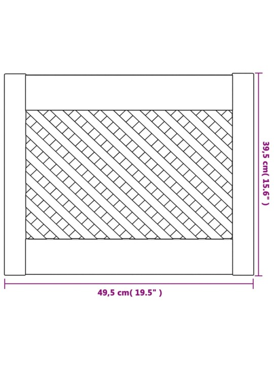 Kapiuksed, võrega disain 2 tk, 49,5 x 39,5 cm, männipuit