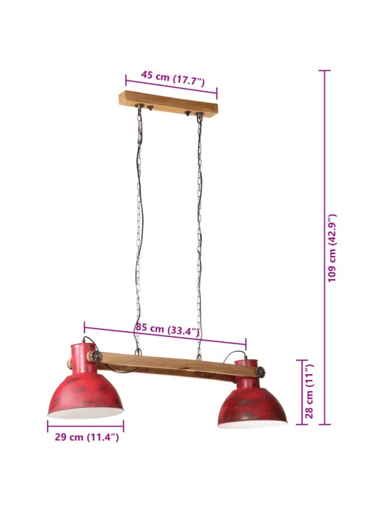 Laelamp 25 W, kulunud punane, 85 x 28 x 109 cm, e27