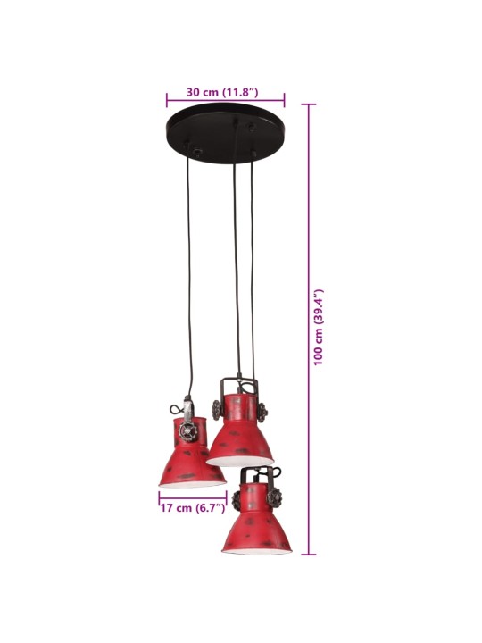 Laelamp 25 W, kulunud punane, 30 x 30 x 100 cm, e27