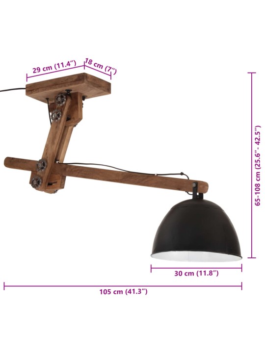 Laelamp, 25 W, must, 105 x 30 x 65-108 cm, e27