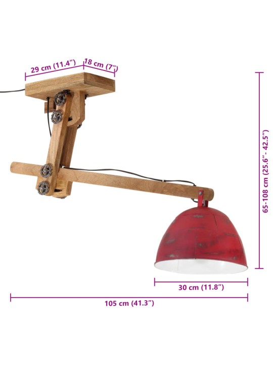 Laelamp, 25 W, kulunud punane, 105 x 30 x 65-108 cm, e27