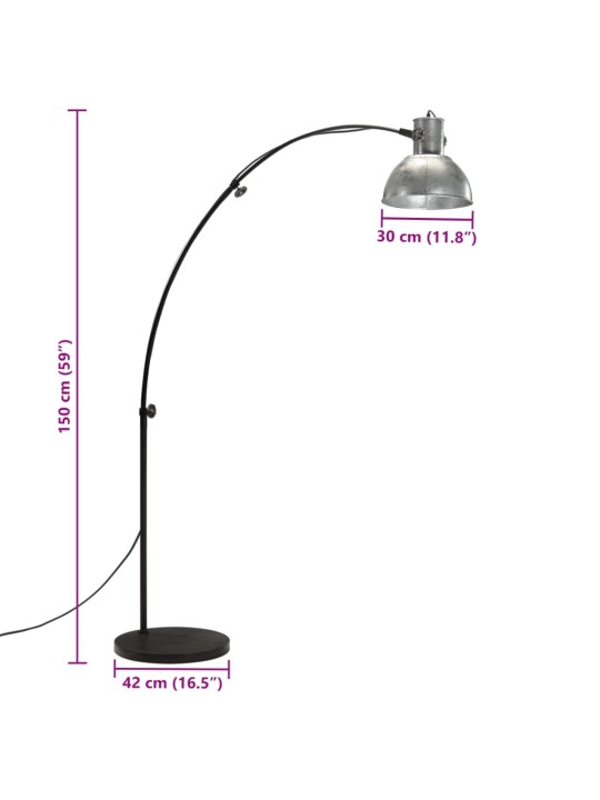 Põrandalamp, 25 W, vanaaegne hõbedane, 150 cm, e27