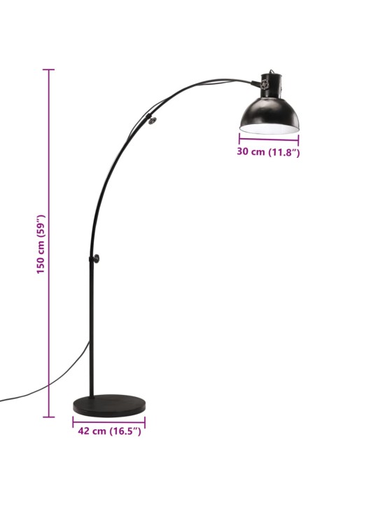 Põrandalamp, 25 W, must, 150 cm, e27