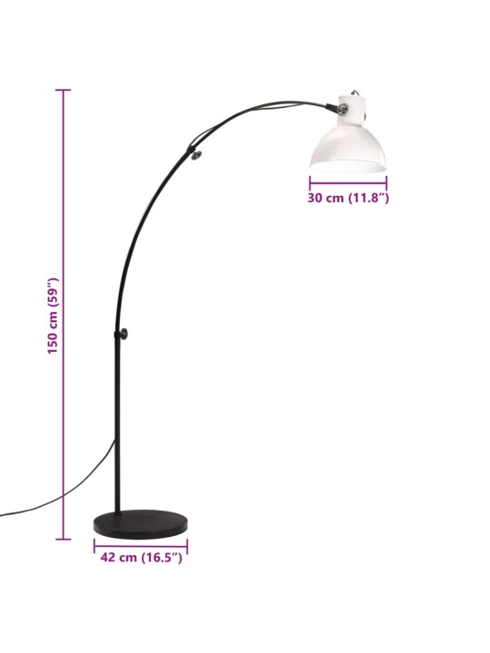 Põrandalamp, 25 W, valge, 150 cm, e27