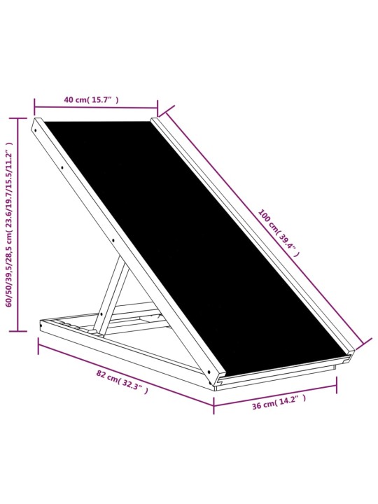 Kaldtee koerale, hall, 100 x 40 cm, nulupuit