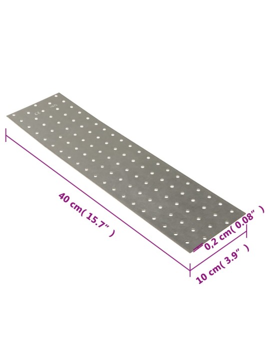 Naelutusplaadid 20 tk, 2 mm, 400x100 mm, tsingitud teras