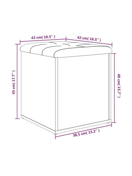 Hoiupink, hall sonoma tamm, 42 x 42 x 45 cm, tehispuit