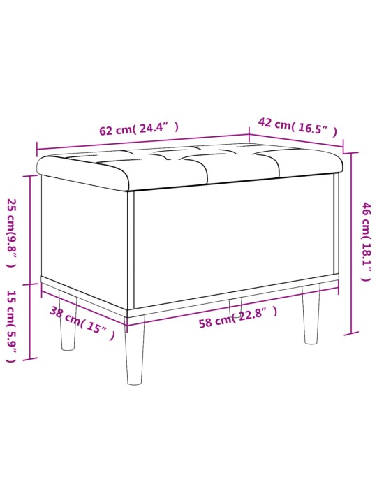 Hoiupink, hall sonoma tamm, 62 x 42 x 46 cm, tehispuit