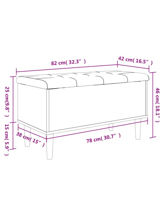 Hoiupink, suitsutatud tamm, 82 x 42 x 46 cm, tehispuit