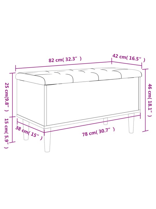 Hoiupink, pruun tamm, 82 x 42 x 46 cm, tehispuit