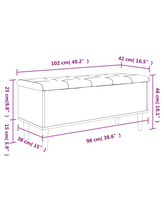 Hoiupink, valge, 102 x 42 x 46 cm, tehispuit