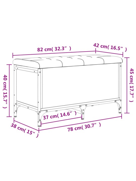 Hoiupink, must, 82 x 42 x 45 cm, tehispuit