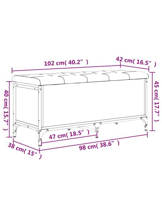 Hoiupink, must, 102 x 42 x 45 cm, tehispuit