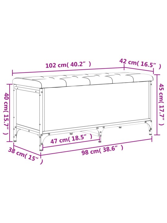 Hoiupink, hall sonoma tamm, 102 x 42 x 45 cm, tehispuit