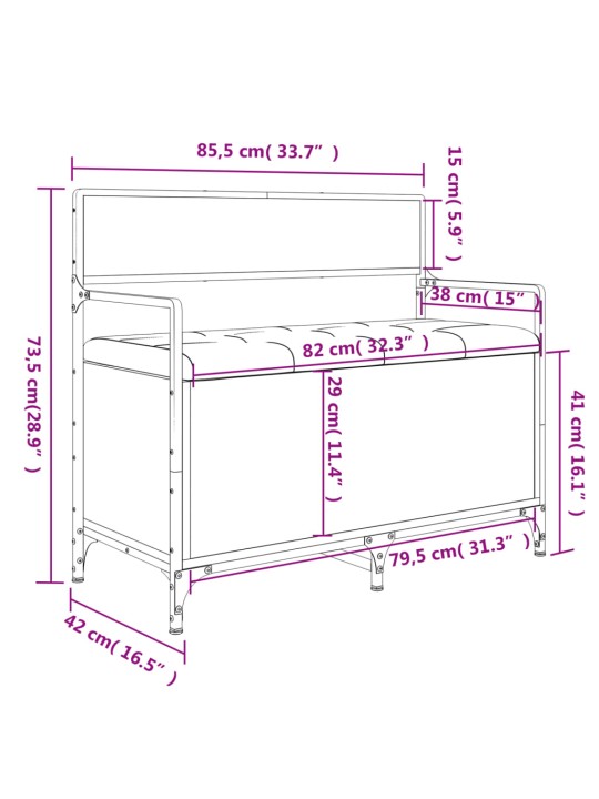 Hoiupink, must, 85,5 x 42 x 73,5 cm, tehispuit