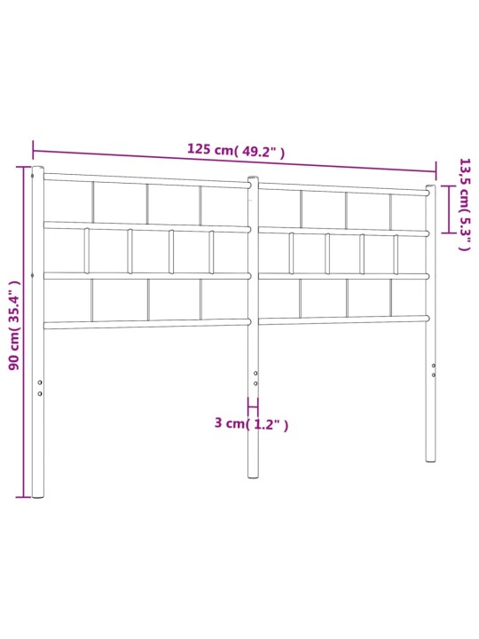 Metallist voodipeats, must, 120 cm