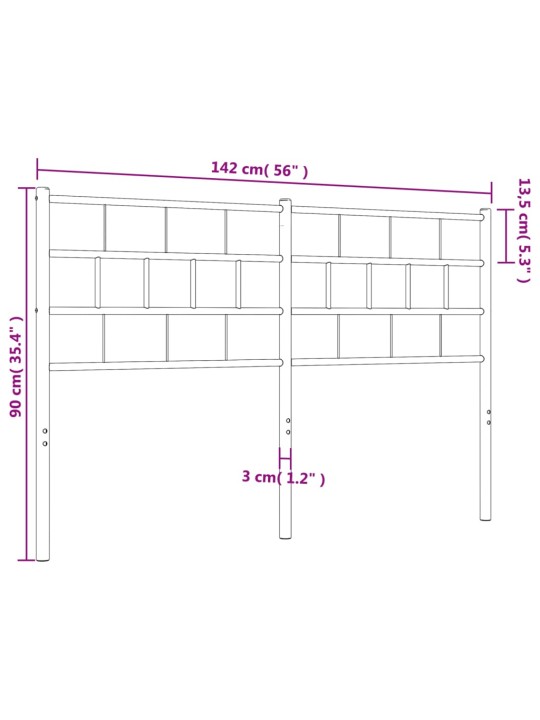 Metallist voodipeats, must, 135 cm