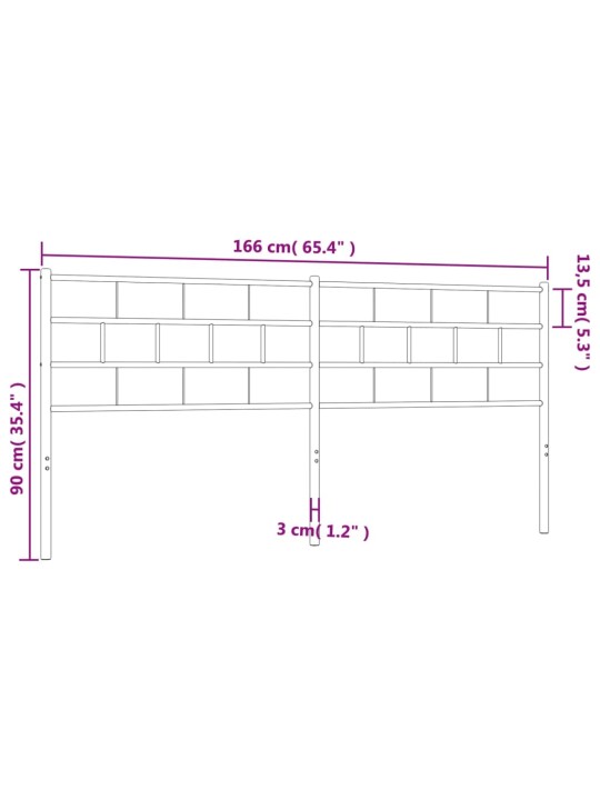 Metallist voodipeats, must, 160 cm