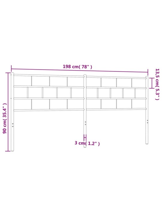 Metallist voodipeats, must, 193 cm