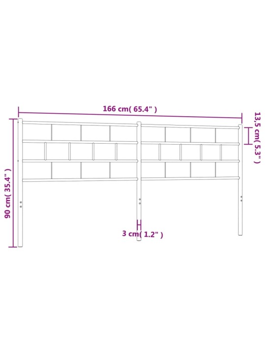 Metallist voodipeats, valge, 160 cm