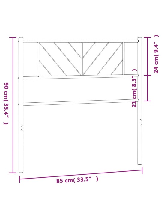 Metallist voodipeats, must, 80 cm