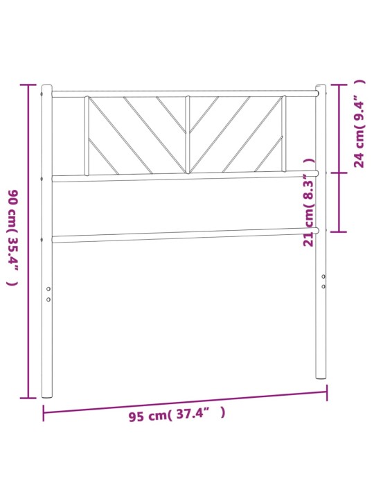 Metallist voodipeats, must, 90 cm