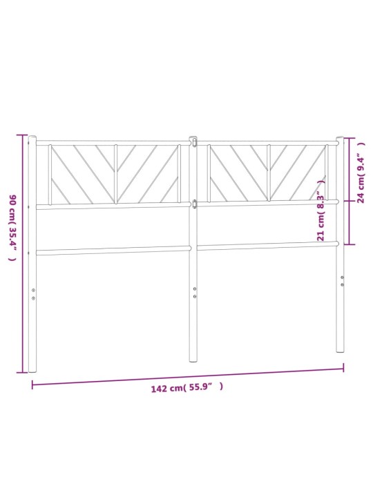 Metallist voodipeats, must, 135 cm