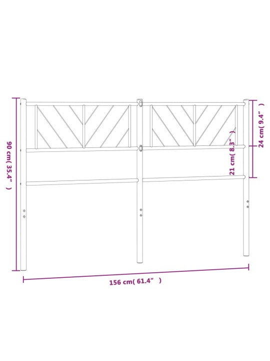 Metallist voodipeats, must, 150 cm