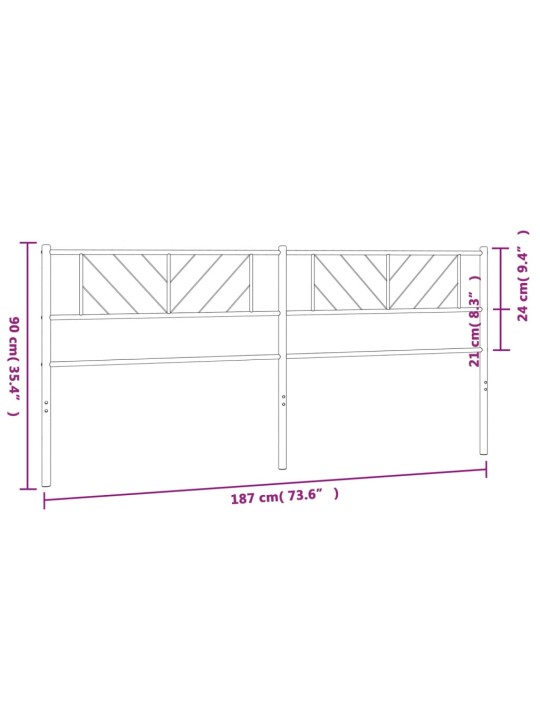 Metallist voodipeats, must, 180 cm