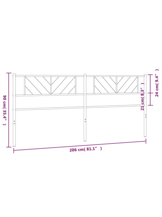 Metallist voodipeats, must, 200 cm