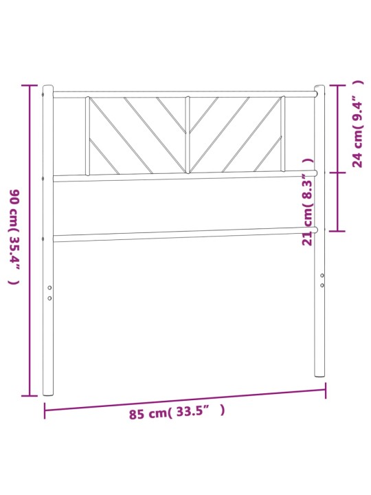 Metallist voodipeats, valge, 80 cm